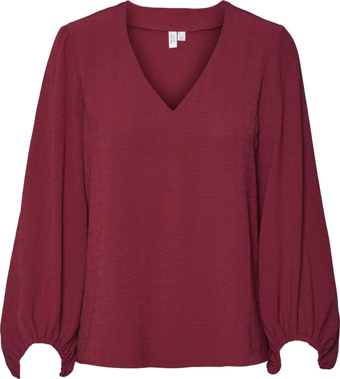 VERO MODA - VMOLIVIA L/S V-NECK TOP WVN BTQ GA - Dames - Blouses