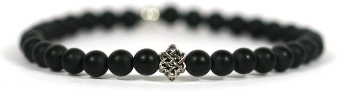 IbizaMen - matte onyx - 925 Zilver eindeloze knoop - 6mm - 20cm