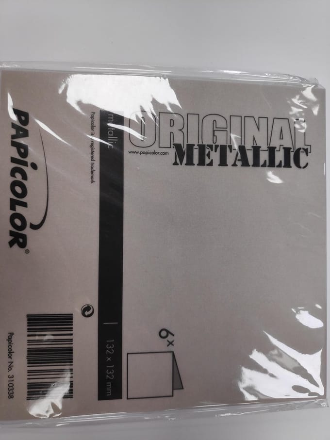 Papicolor Original Metallic Dubbele Kaart 132 x 132 mm Ivory