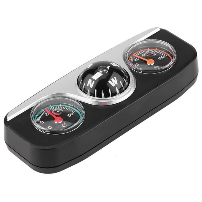 Multifunctioneel Kompas Dashboardmontage Navigatiekompas 3 in 1 Auto Vrachtwagen Dashboardmontage Navigatie white