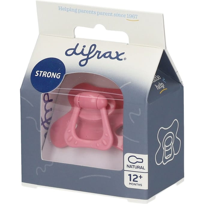 Difrax Fopspeen - Natural - 12+ maanden - Siliconen - Raspberry - 1 stuk