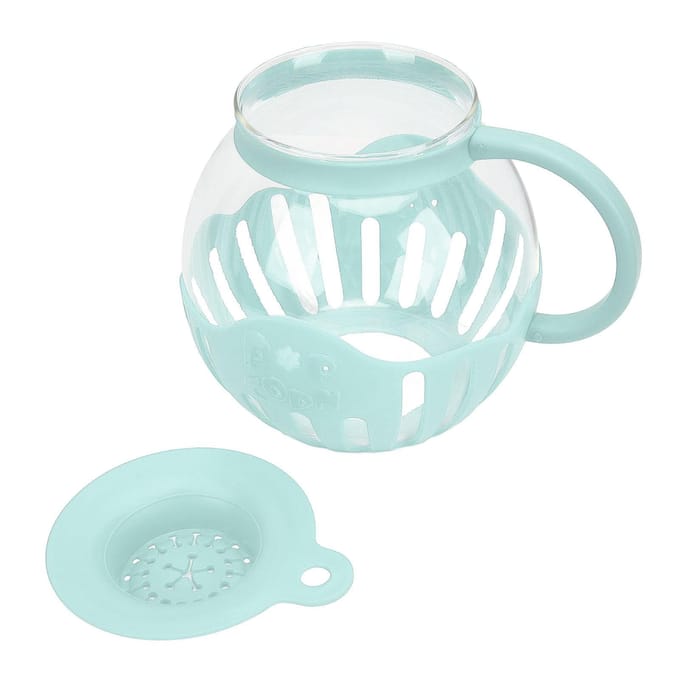 2.13L Glazen Magnetron Popcorn Popper Brede Mond Magnetron Popcorn Pot met Handvat voor Bioscoop Spel blauw