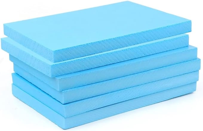 Set van 6 Harde Schuimplaten voor Landschapsmodellering - Blauw, Rectangular, 30 x 20 x 2 cm, Ideaal voor Creatieve Projecten en DIY Decoratie