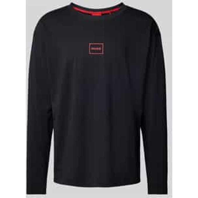 Shirt met lange mouwen en labelprint, model 'Laze'