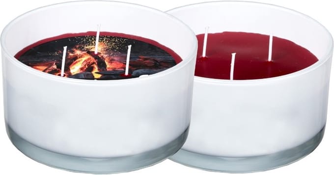 Spaas Geurkaars 3-wiek - Fireside Warmth - Ø13.8cm - circa 28u - 2 kaarsen