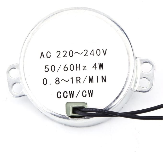 Dailygoody - Synchronous Motor - 4W - Geared Microfoon Componenten - 0.8-1RPM - Langzame motor - Voor hobbyprojecten - Compact formaat - Geschikt