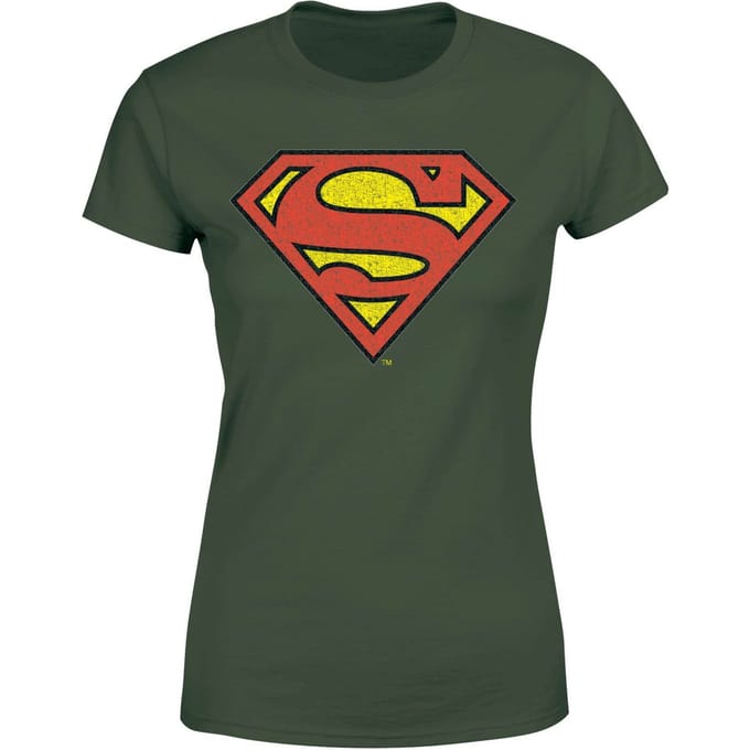Official Superman Crackle Logo Women's T-Shirt - Green - M
