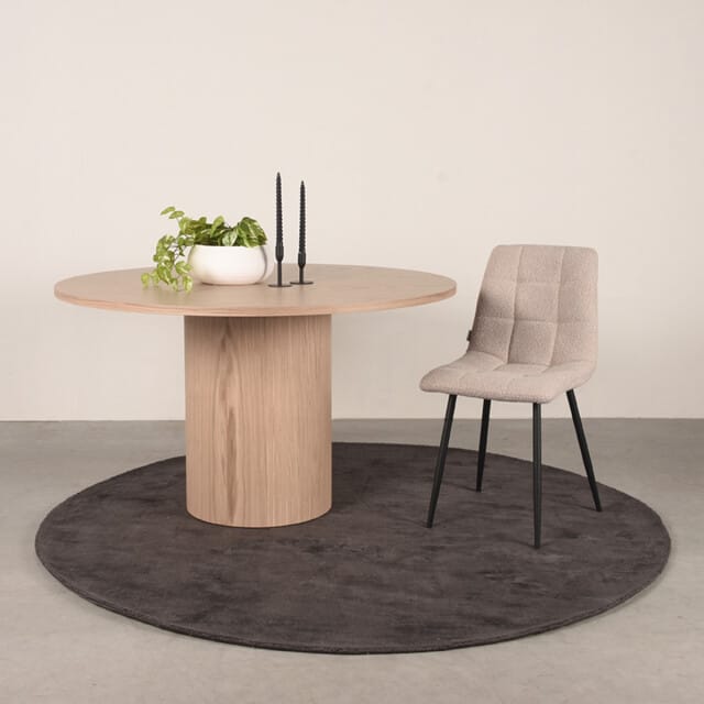 LABEL51 - Eetkamertafel Oliva - Beige - 130x130x75cm