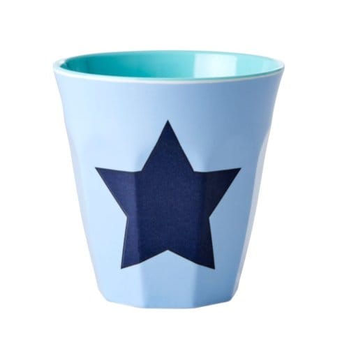 Rice melamine beker medium ster blauw