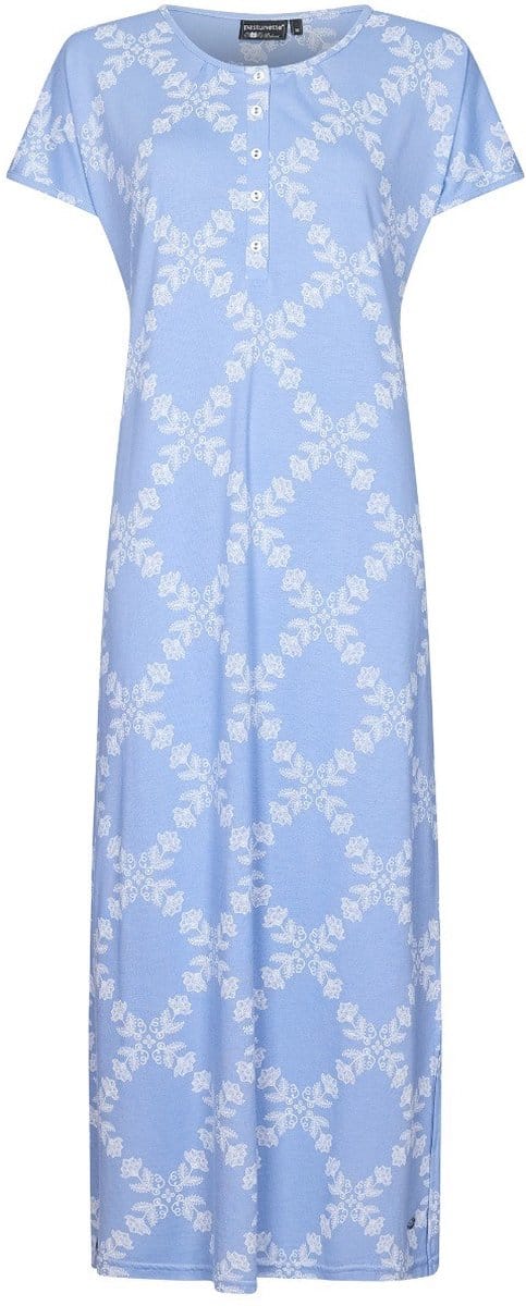 Duurzaam geruit nachthemd blauw - Blauw - Maat - 40