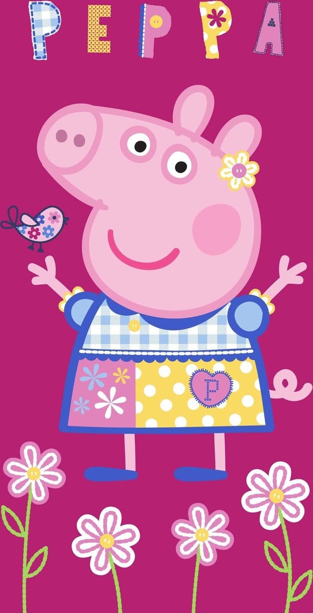 Carbotex Handdoek Peppa Pig Junior 70 X 140 Cm Katoen Paars