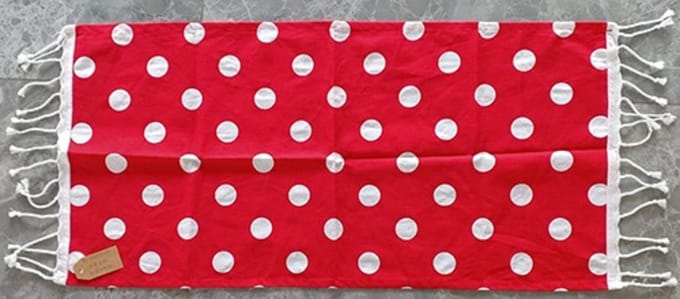 Hamam doek Medium rood m witte stippen 45 x 90cm