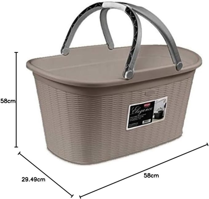 Wasmand met Handgrepen 35 Liter in Taupe