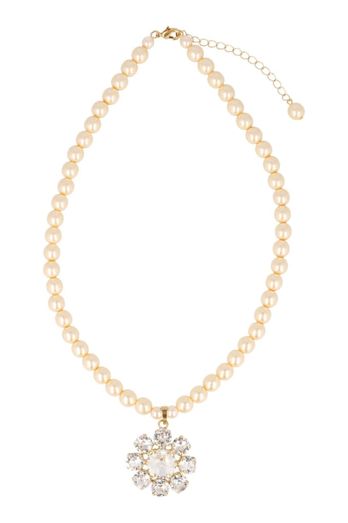 OTAZU Anemone Necklace Cream, Crystal Größe: OS | Halsketten Outlet | Damen | Weiß