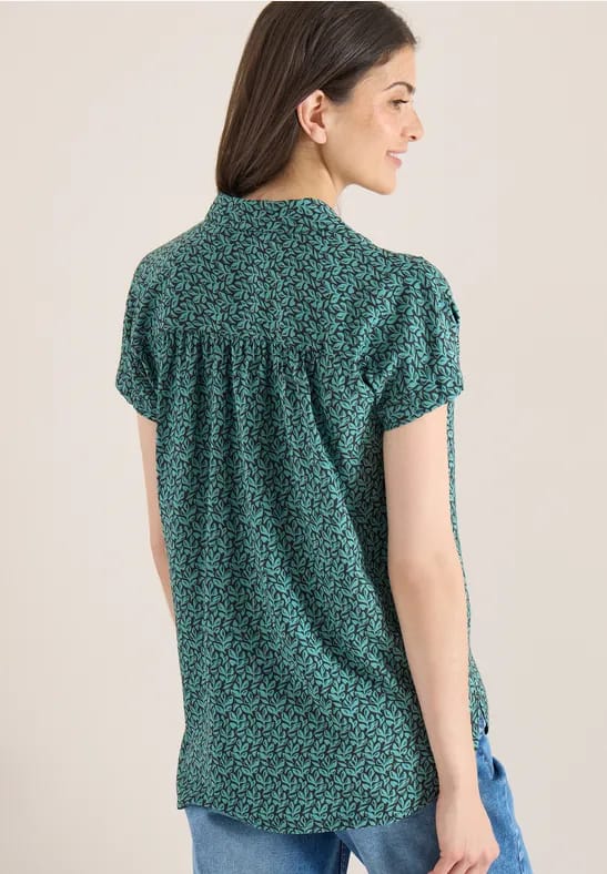 Blouse met korte mouwen en knoopsluiting