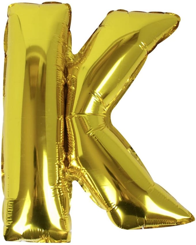 Ginger Ray Pick & Mix - Folieballon letter K - goud