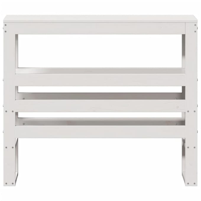 vidaXL - Hoofdbord - met - schappen - 75 - cm - massief - grenenhout - wit
