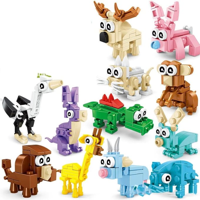 Grappige Vreugde Insecten Dieren Beeldjes Set Mini Bouwstenen Speelgoed Assemblage 3D Constructor Micro Bakstenen Voor Kinderen Jongens Cadeau Speelgoed W145106WW-