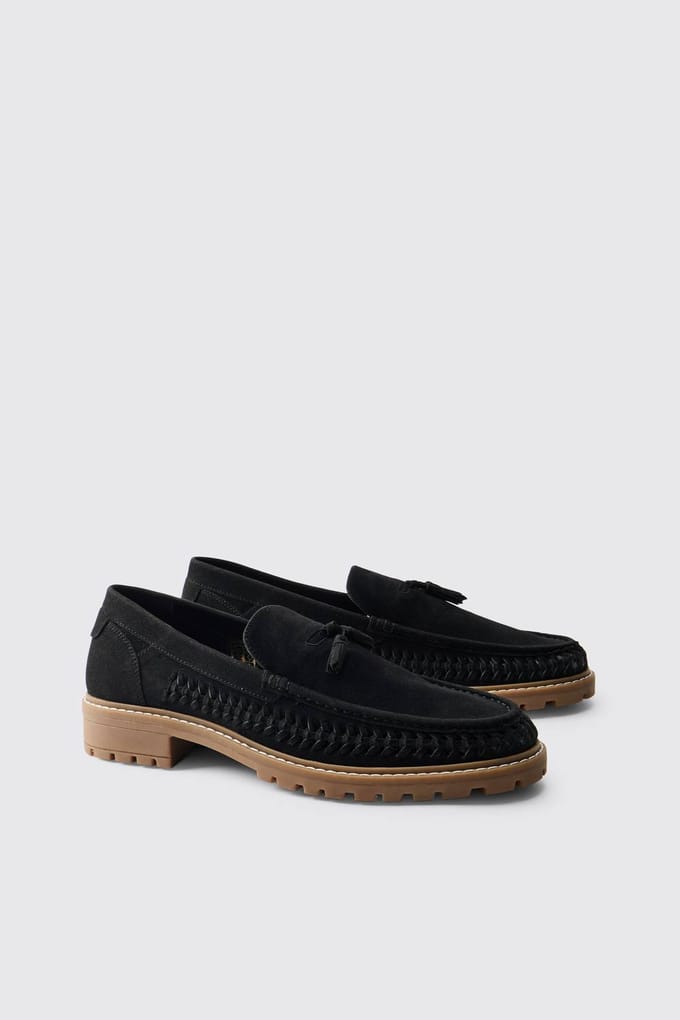 Loafer Met Imitatiesuède Weefsel En Track-zool | Black | Size 43