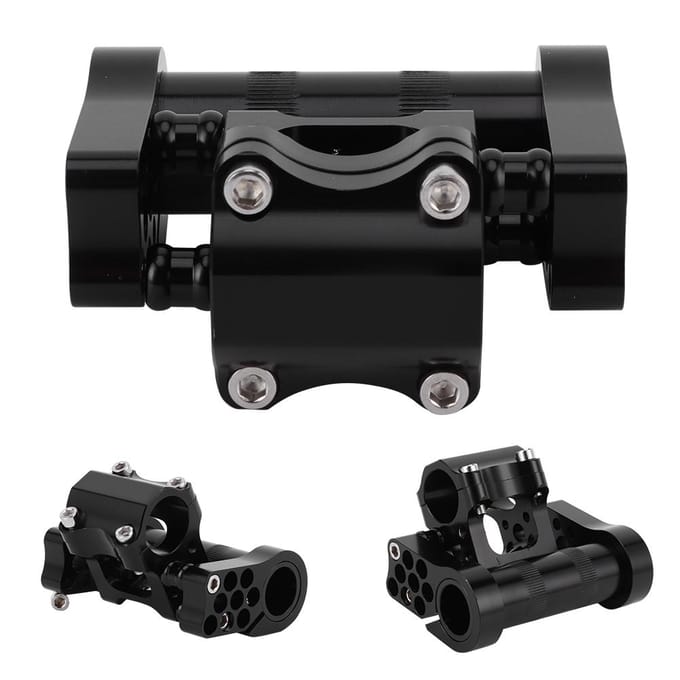 Vouwfiets Verstelbare Dubbele Stuurpen 25.4 CNC Aluminiumlegering Fietsonderdelen Accessoire black