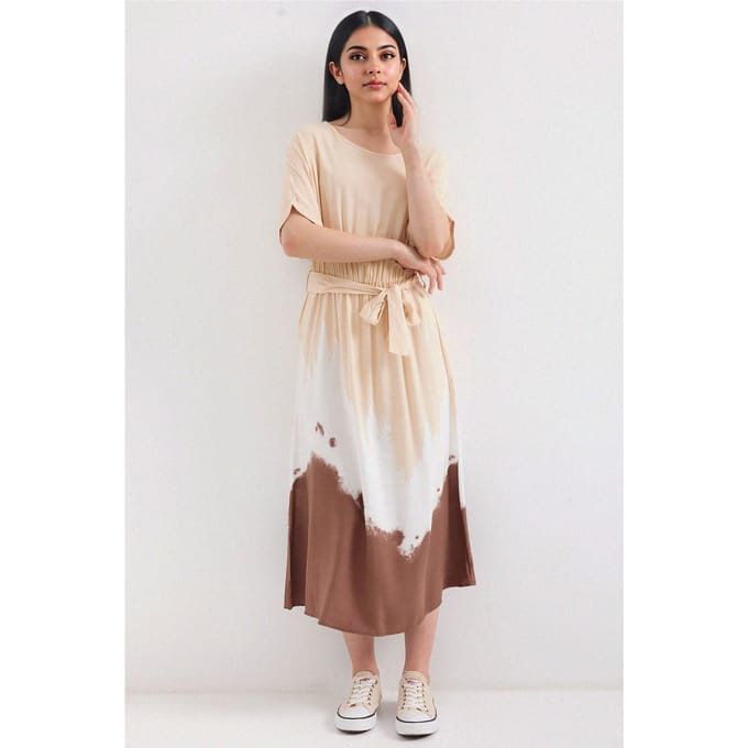 Gradient Midi-jurk met Strik