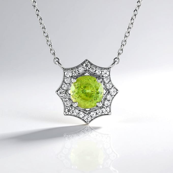 Sphene-ketting van sterlingzilver, Madagaskar 1,183 ct