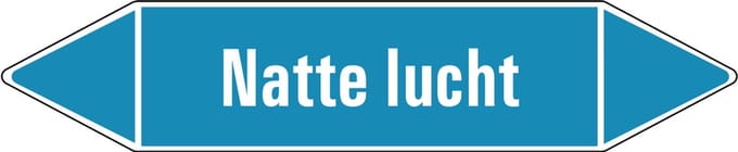Natte lucht leidingmarkering op vel 75 x 17 mm - 8 per vel