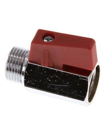 Buiten x Binnendraad G 3/8 inch 2-Weg Messing Mini-Kogelkraan 15 Bar