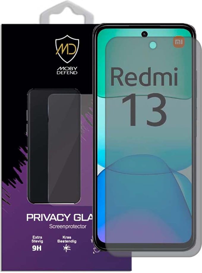 MobyDefend Screenprotector - Geschikt voor Xiaomi Redmi 13 4G - Matte Privacy Glass Screensaver