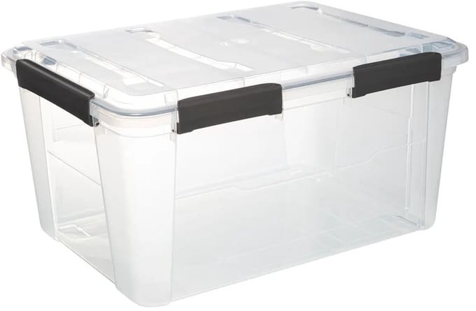 5Five opberg Box met deksel - Solutions Protect - 50 liter - 58 x 38 x 32 cm - kunststof - transparant - extra stevig