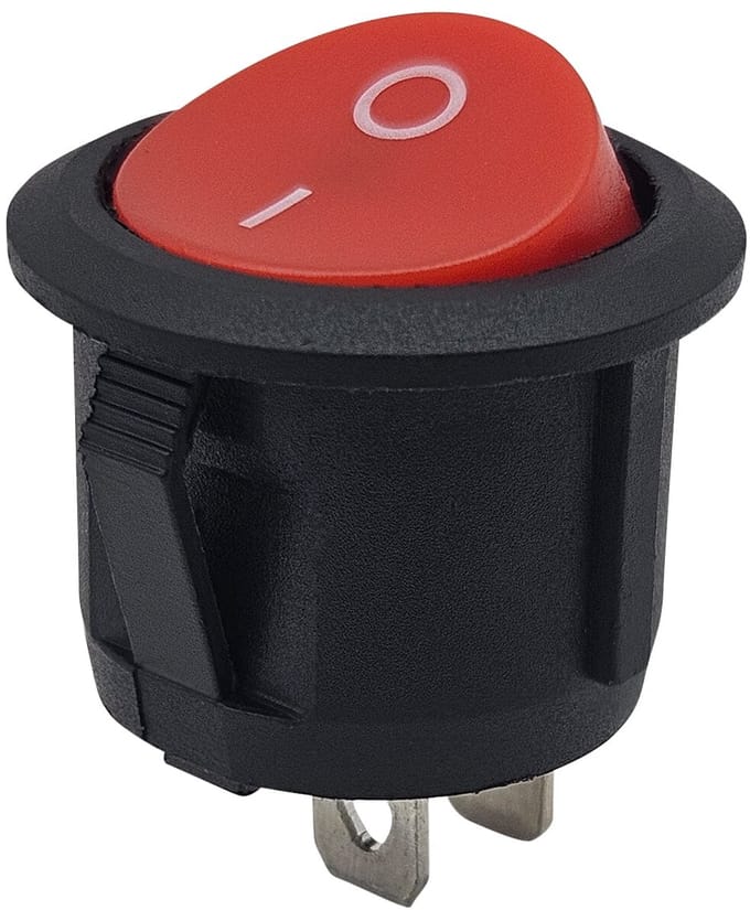ProRide Wipschakelaar ON/OFF KCD2-202 - 2-pins - Rond ⌀20mm - 250V/6A - Rood