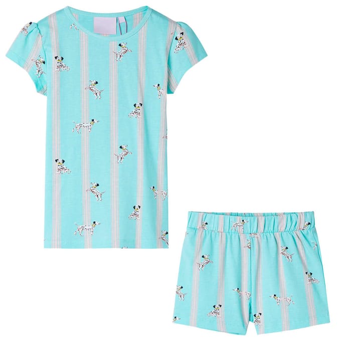 vidaXL - Kinderpyjama - met - korte - mouwen - 104 - blauw