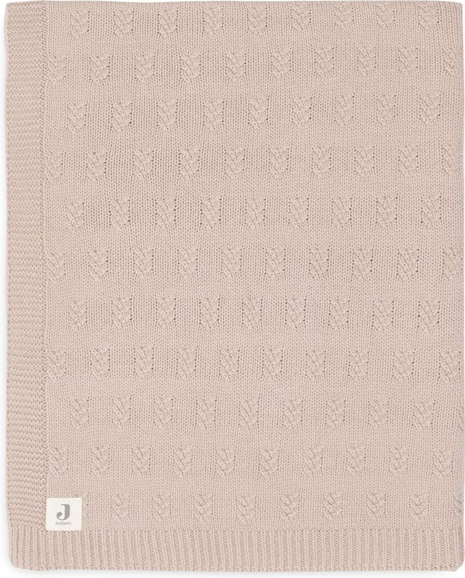 Jollein - Deken Ledikant 100x150cm - Dekentje Baby - Grain Knit - Wild Rose