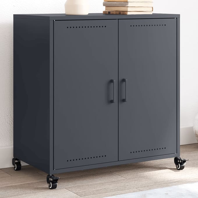 vidaXL - Dressoir - 68x39x72 - cm - staal - antracietkleurig