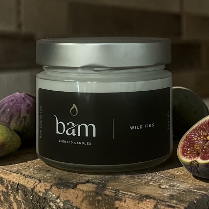 BAM Wilde Vijgen Geurkaars – Basic Collection Medium – 50 Branduren – 210 g – Zonnebloemwas – Vegan - WILD FIGS