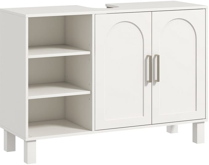 HOMCOM-Badkamermeubel-MDF-90x30x63cm-Crème