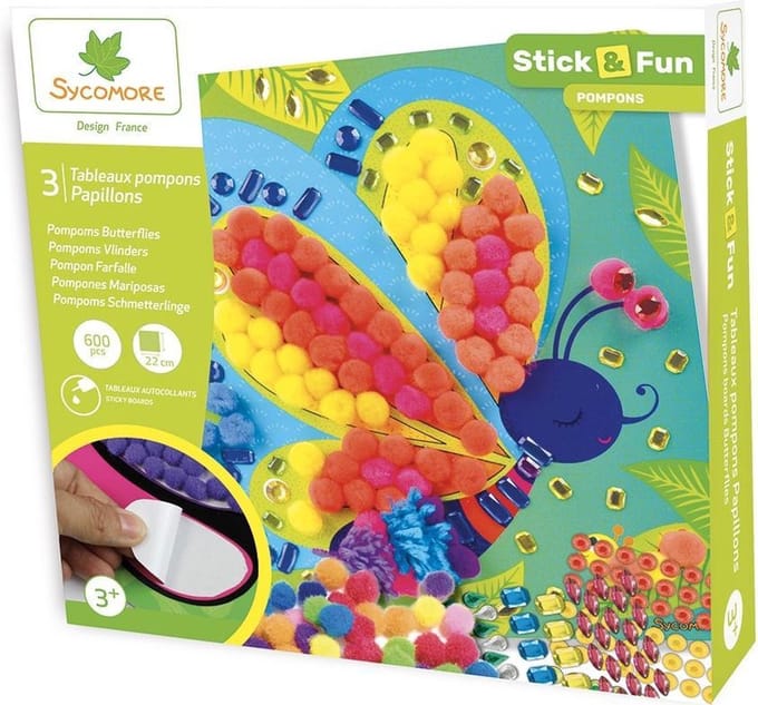 Sycomore knutselset speelgoed Stick'N Fun S Pompoms Papillons creatief.