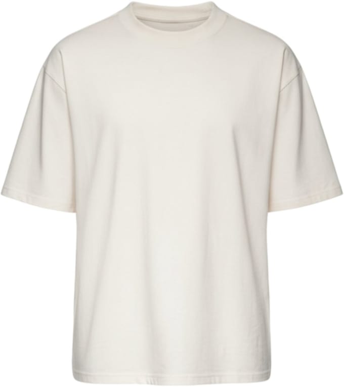 OMBRE T-shirt - Loose Fit - Katoen - Korte Mouw Gebroken Wit S