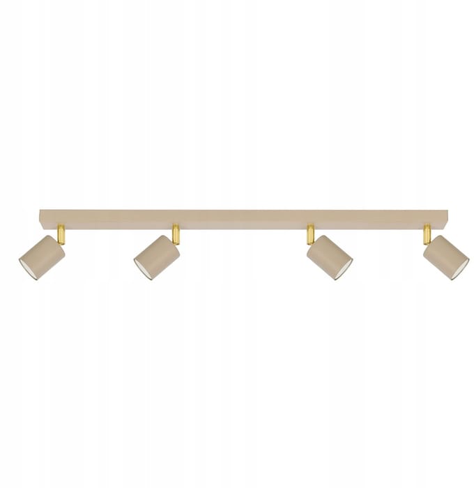 Gouden Plafondlamp met 4 Spots - Beige & Goud - 80cm