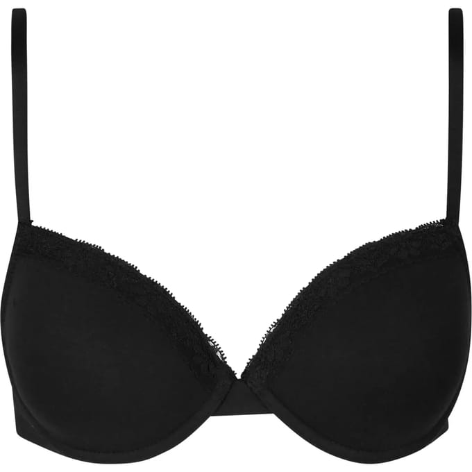Urban Classics - Basic Cotton Lace 2Pack BH - 70A - Zwart/Wit