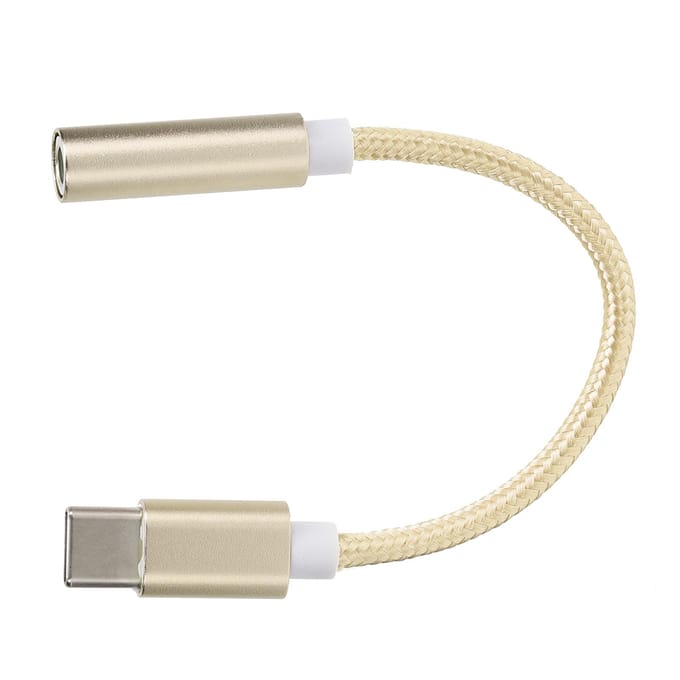 Type C naar 3.5MM Aux o Adapter Gevlochten o Headset Adapter voor Letv  XiaomiGeel geel