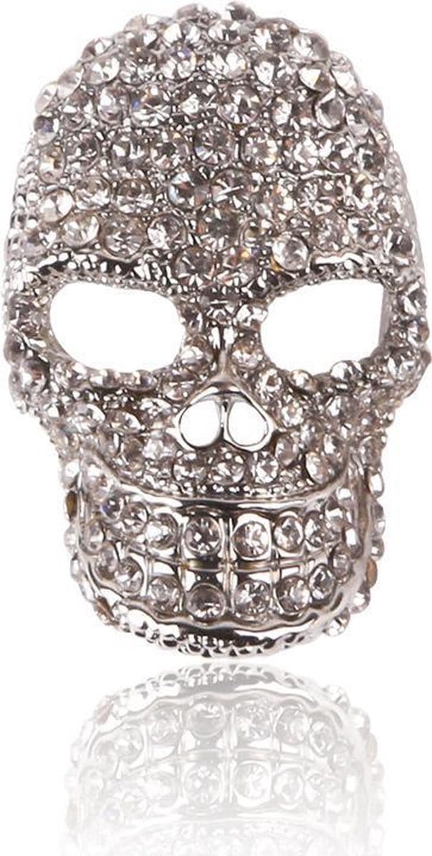 Winkrs - Doodshoofd Broche - Schedel pin met Strass