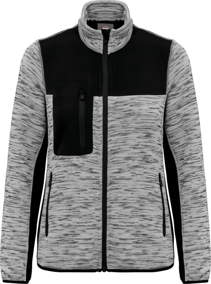 WK. Designed To Work Gerecycled damesjasje in polytricot WK9109 - Light Grey Melange / Black - S