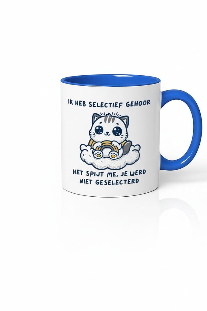 Selectief Gehoor Koffiemok - Leuke Kat Design Mok