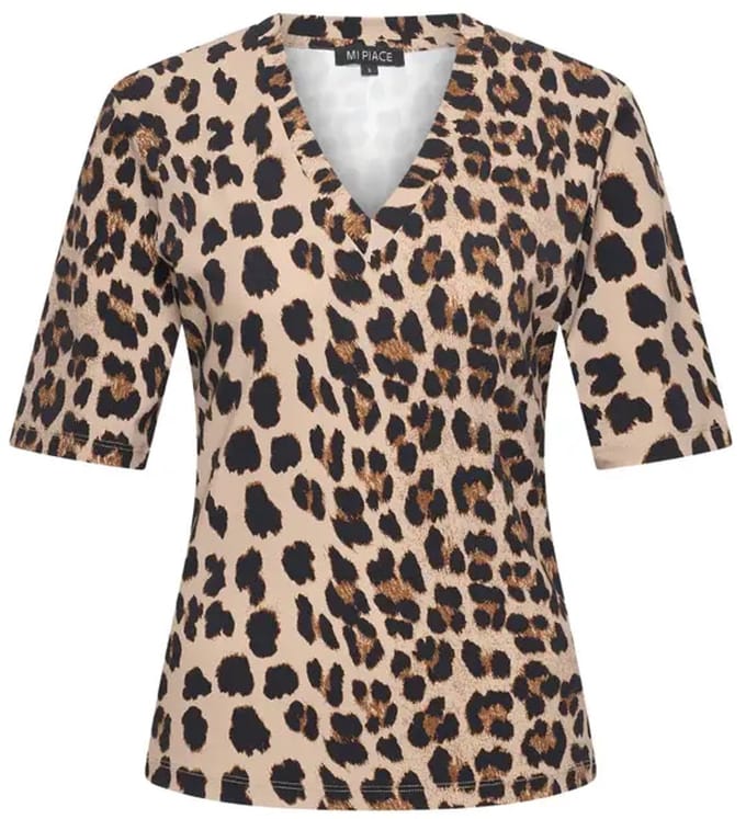 MI PIACE - Travel Top Leopard Print Latte 202271 - Maat : XS