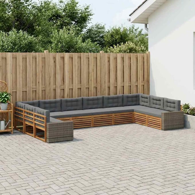 vidaXL - Sofa-Sets - 10 - st - Massief - Acacia - Hout