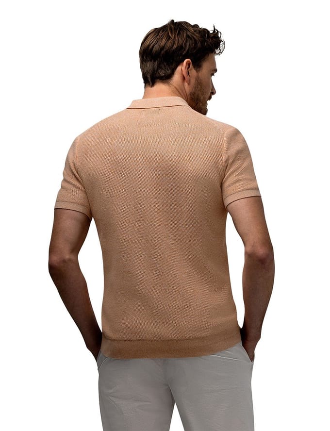 Oranje poloshirt State of Art Regular Fit korte mouw