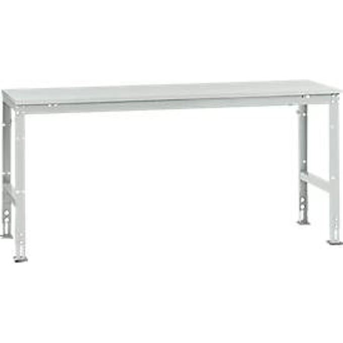 Manuflex basistafel UNIVERSAL Standaard, tafelblad melamine, 2000 x 800, lichtgrijs