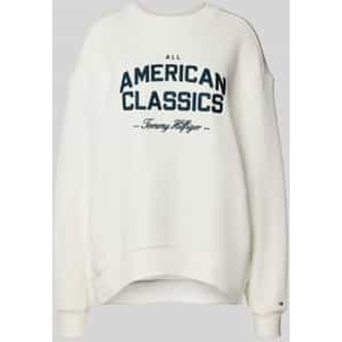 Relaxed fit badstof sweatshirt van katoenmix