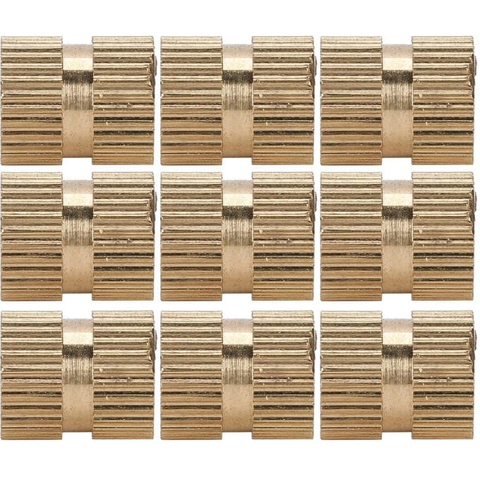 100 Pièces Écrou à Insert Moleté Laiton Double Passant Fixation Encastrée Accessoires Fait Main M6x10x8